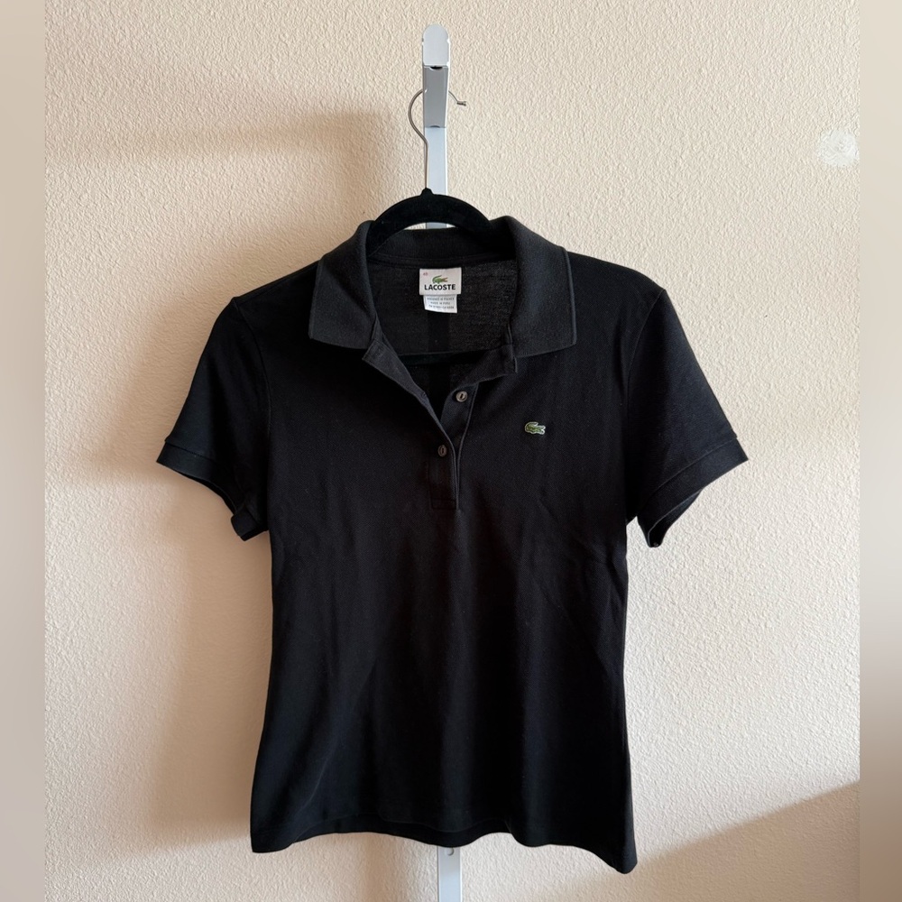 Lacoste Women's Short Sleeve Black Polo